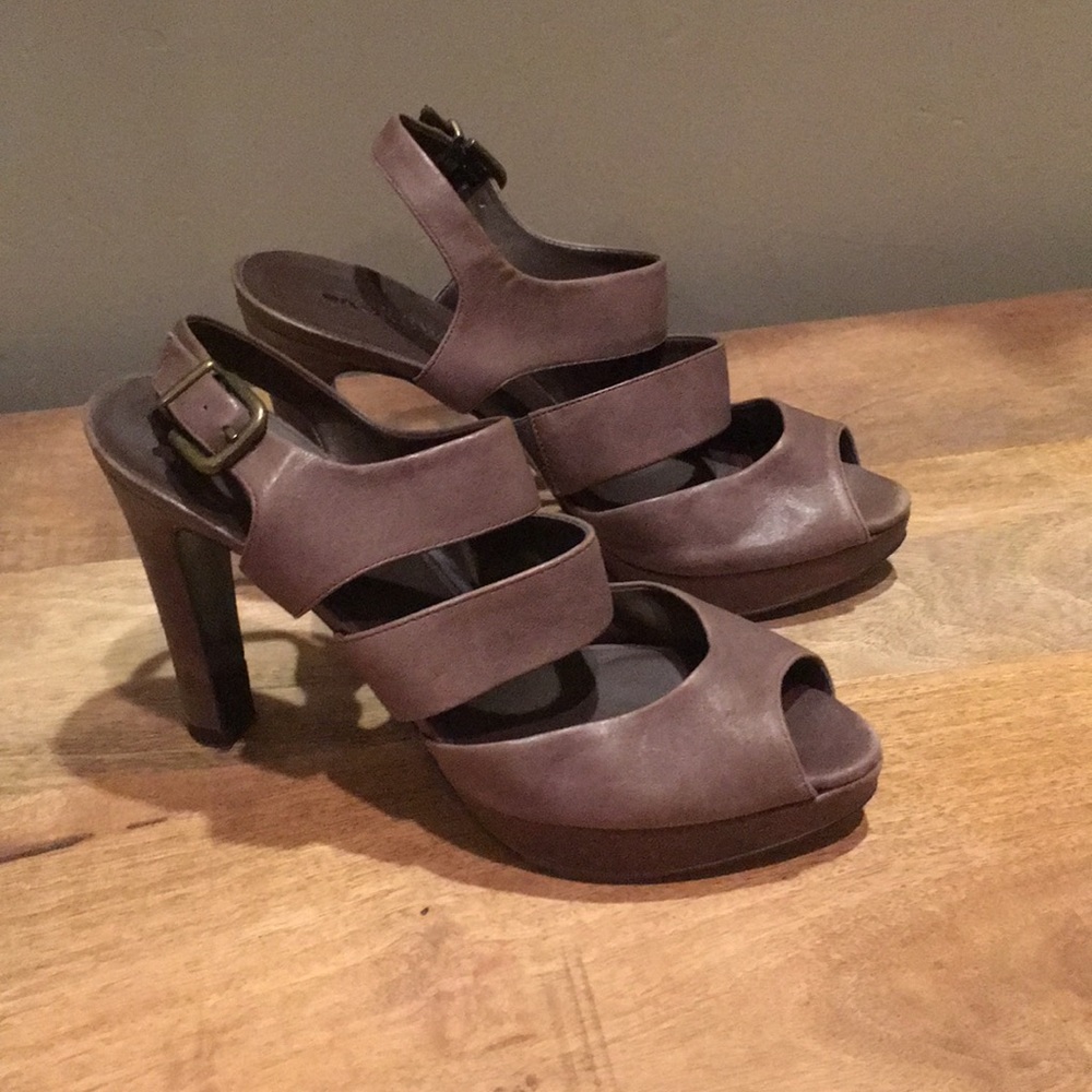 Grey Leather Jcrew Pumps